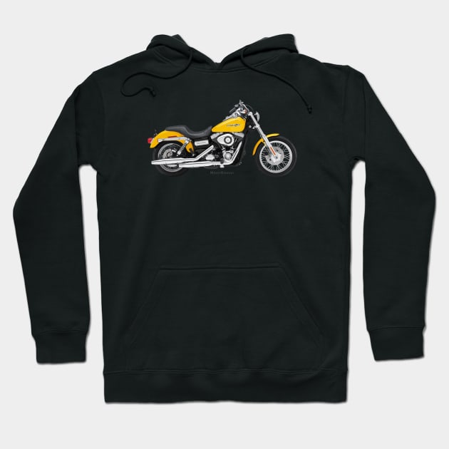 Harley Dyna Super Glide Custom yellow, s Hoodie by MessyHighway